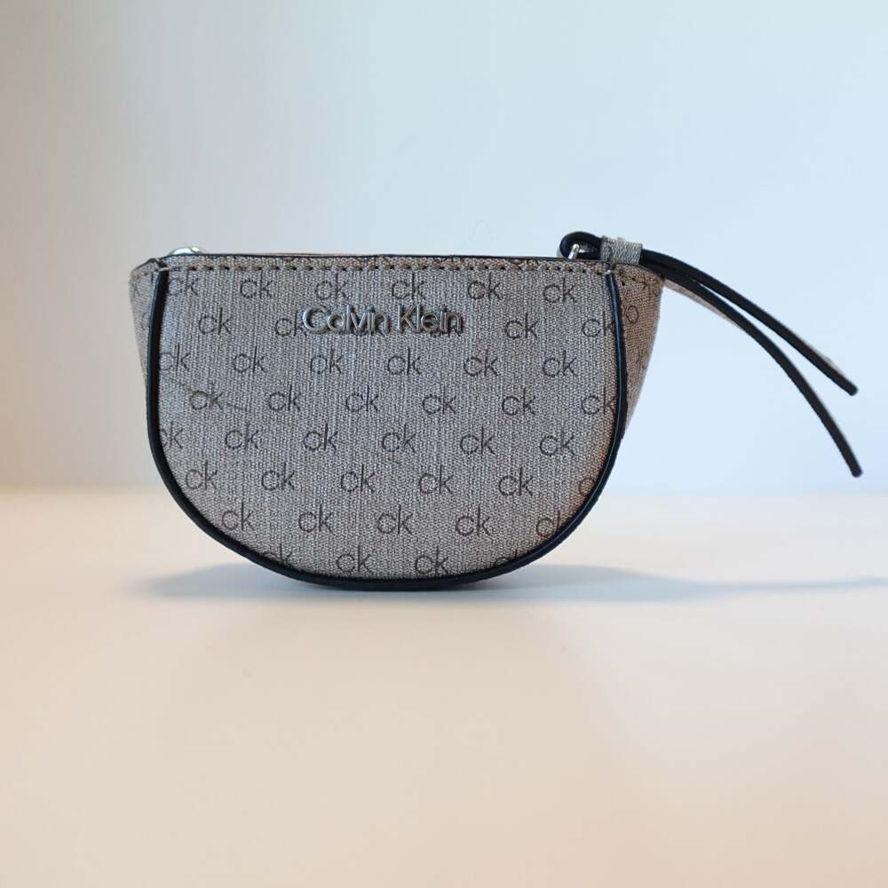 Calvin Klein Monogram Logo Zip Pouch Coin Purse